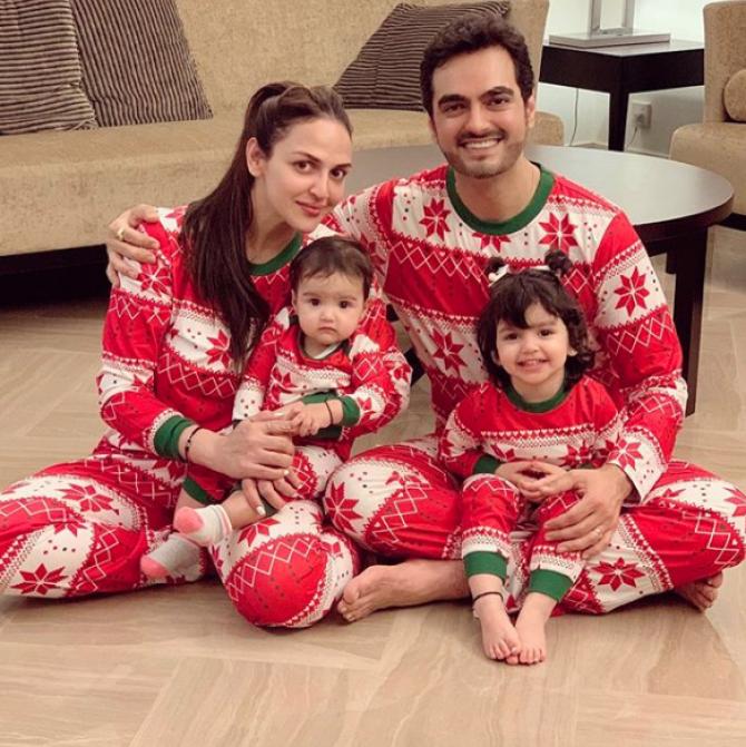 Esha Deol and Bharat Takhtani with kids